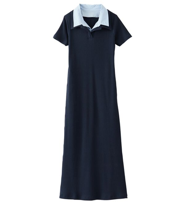 RANAN（ラナン）の「ダブルカラーリブワンピース（カットソーワンピース）」｜詳細画像