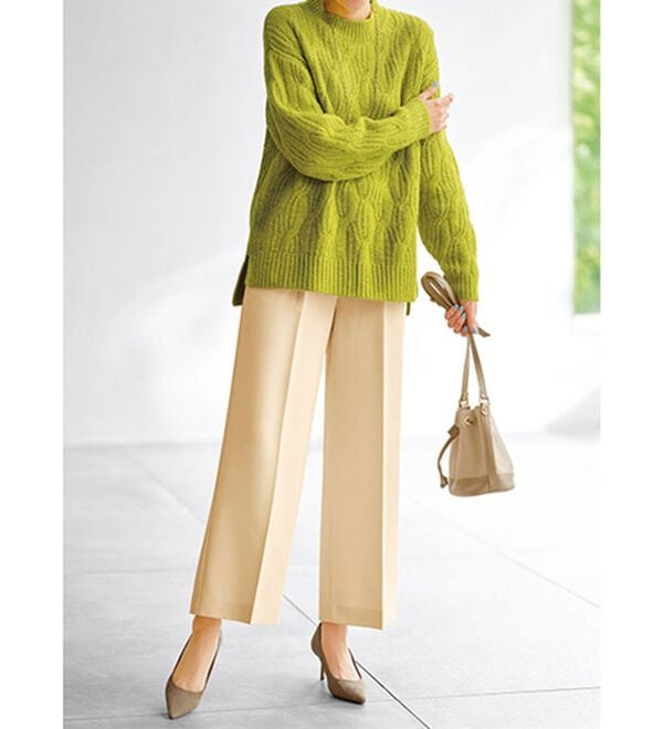 BELLUNA（ベルーナ）の「サマ見え！タック使いワイドパンツ（ワイドパンツ・ガウチョ）」｜詳細画像