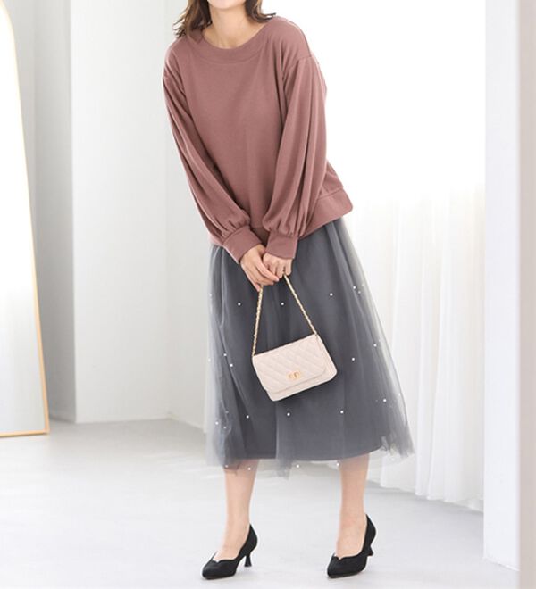 alotta（アロッタ）の「あったか裏ファー袖タックスウェット（カットソー）」｜詳細画像