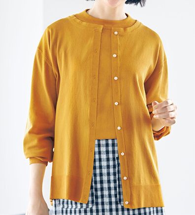 VINNO（ヴィノ）の「パール調釦付ニットアンサンブル（アンサンブル）」