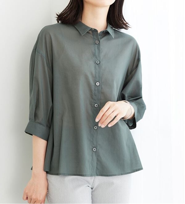 BELLUNA（ベルーナ）の「バックギャザー使いシアーシャツ（シャツ）」｜詳細画像