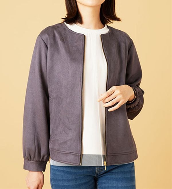 BELLUNA（ベルーナ）の「フェイクスエード切替ミドル丈ジャケット（その他ジャケット）」｜詳細画像