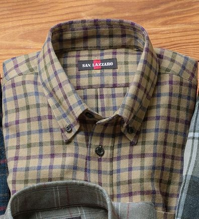 「両面起毛やわらかウール入りシャツ（メンズシャツ）」