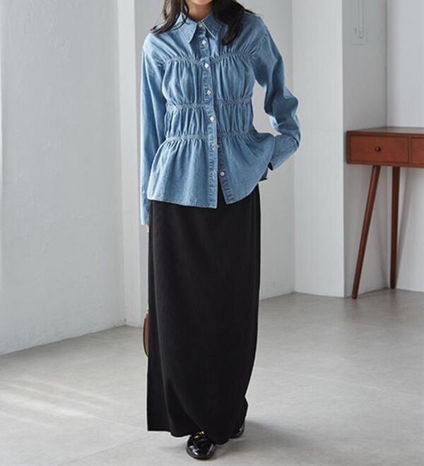 RANAN（ラナン）の「ライトデニムシャーリングデザインシャツブルー（シャツ）」｜詳細画像