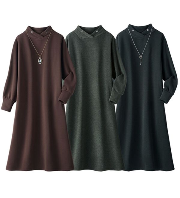 ルフラン（ルフラン）の「【３色組】裏起毛でほっこり暖かワンピース（カットソーワンピース）」｜3色組