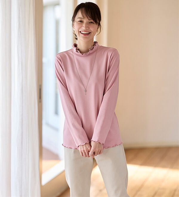 BELLUNA（ベルーナ）の「衿異素材ダブルメロープルオーバー（カットソー）」｜詳細画像