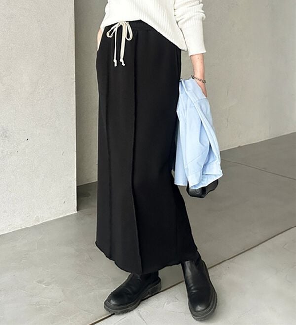 GeeRA（ジーラ）の「すっきり見え！フロントラインスウェットナロースカート（ロングスカート）」｜詳細画像