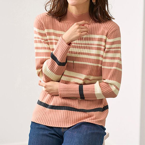 BELLUNA（ベルーナ）の「春のおしゃれ着に最適！ボーダーニット（ニット・セーター）」｜詳細画像