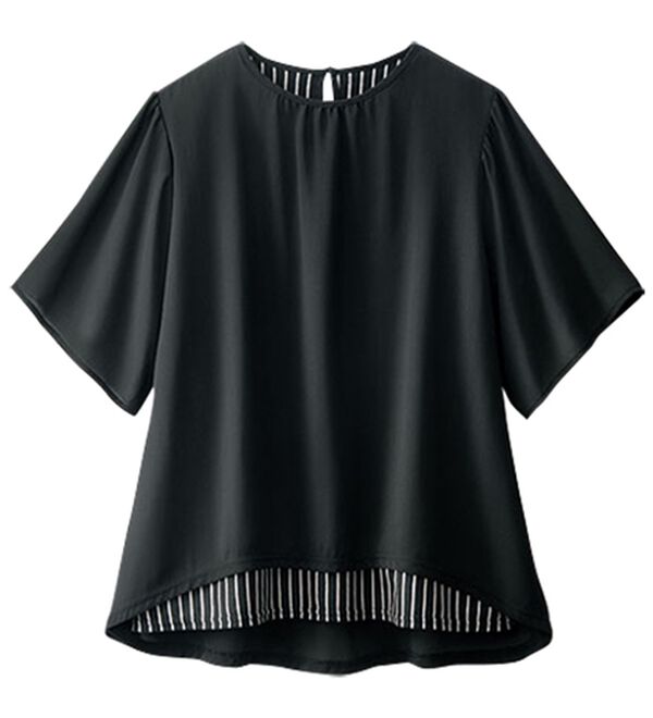 BELLUNA（ベルーナ）の「シフォン重ねレイヤードチュニック（チュニック）」｜黒