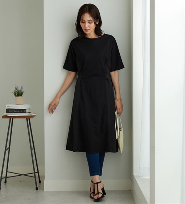 BELLUNA（ベルーナ）の「サイドバックル異素材切替ワンピース（その他ワンピース）」｜詳細画像