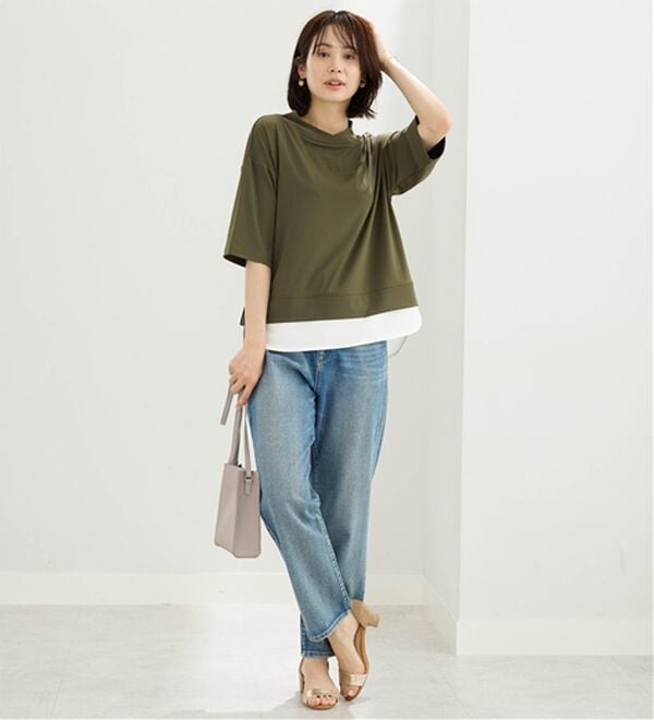 BELLUNA（ベルーナ）の「【セットアップ】重ね着風プルオーバー＆スカートセット（アンサンブル）」｜詳細画像