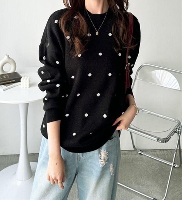 GeeRA（ジーラ）の「ドット柄ニットプルオーバー（ニット・セーター）」｜詳細画像