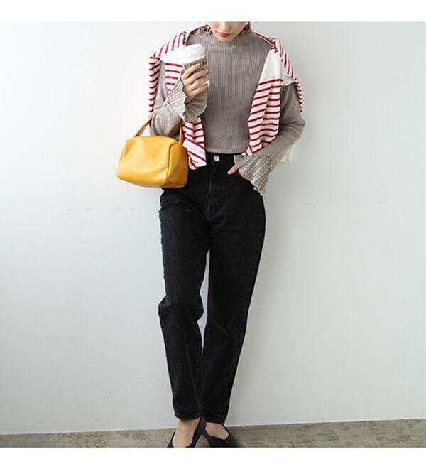 GeeRA（ジーラ）の「プリーツ付ハイネックリブニットトップス（ニット・セーター）」｜詳細画像