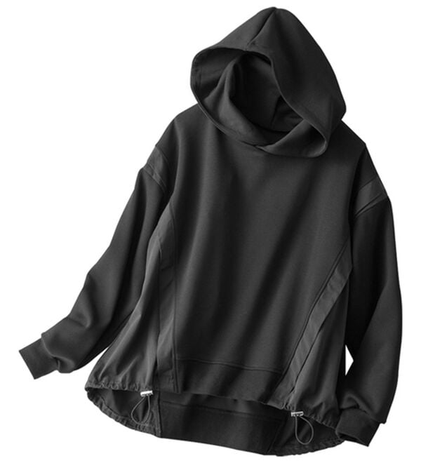 BELLUNA（ベルーナ）の「【ＳＭＡＲＴ　ＥＣＯ　ＪＥＲＳＥＹ】異素材切替フーディープルオーバー（カットソー）」｜詳細画像