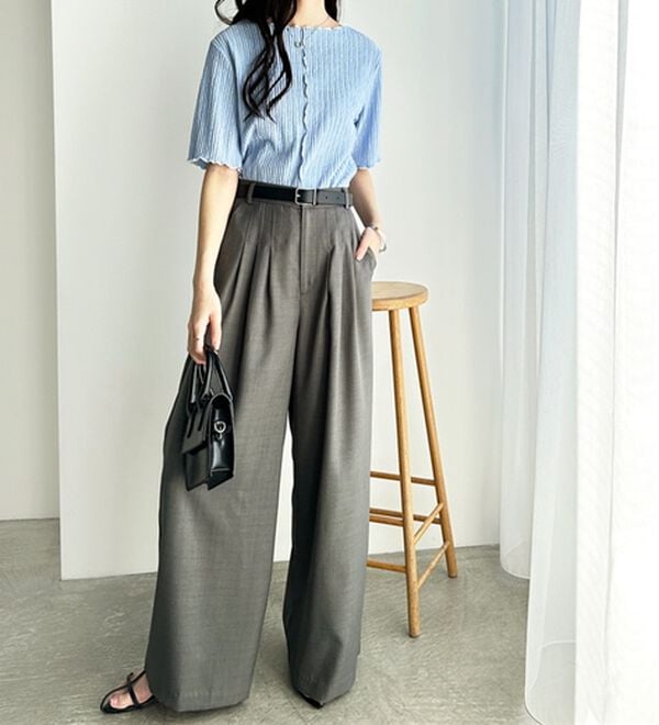 GeeRA（ジーラ）の「前後２ＷＡＹ配色メロー５分袖カットソー（カットソー）」｜詳細画像