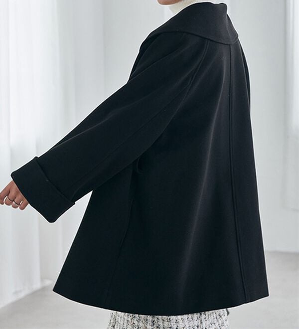 RANAN（ラナン）の「ウール調ビッグカラーガウンコート（ハーフコート）」｜詳細画像