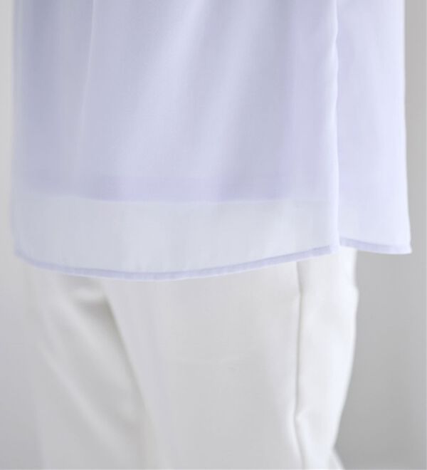 alotta（アロッタ）の「【５つの機能付】ひんやり！インナー付きフリル袖シフォンタックブラウス（ブラウス）」｜詳細画像