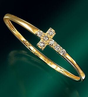 ルフラン（ルフラン）の「１８金・プラチナクロスパヴェダイヤリング（リング）」｜18金