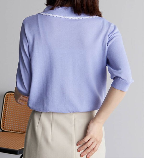 RANAN（ラナン）の「衿レースデザインサマーニット（ニット・セーター）」｜詳細画像