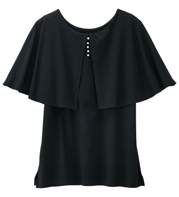 RANAN（ラナン）の「ひんやり！ケープ風デザインカットソーブラウス（カットソー）」｜詳細画像