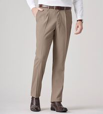 「＜ゴールデンベア＞しなやかミックス調カルゼスラックス（メンズスラックス）」