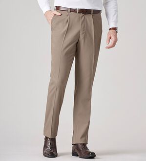 「＜ゴールデンベア＞しなやかミックス調カルゼスラックス（メンズスラックス）」｜詳細画像