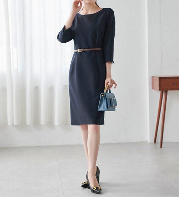 RANAN（ラナン）の「洗える！ベルト付タイトワンピース（その他ワンピース）」｜詳細画像