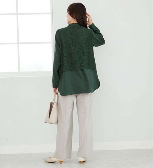 BELLUNA（ベルーナ）の「レース重ねシャツチュニック（チュニック）」｜詳細画像