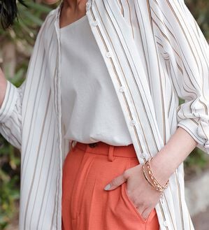 BELLUNA（ベルーナ）の「涼感やわらか袖リボンシャツチュニック（チュニック）」｜詳細画像