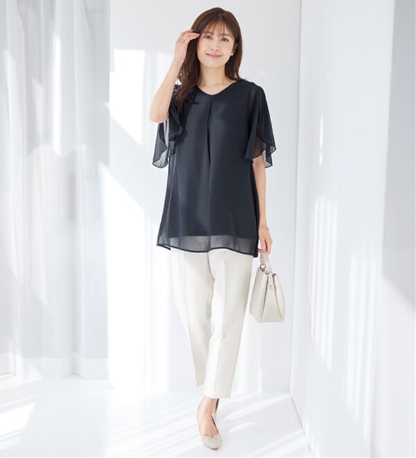 alotta（アロッタ）の「【接触冷感】インナー付チューリップ袖チュニック（チュニック）」｜詳細画像