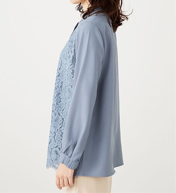 BELLUNA（ベルーナ）の「上品スカラップレース使いシャツチュニック（チュニック）」｜詳細画像