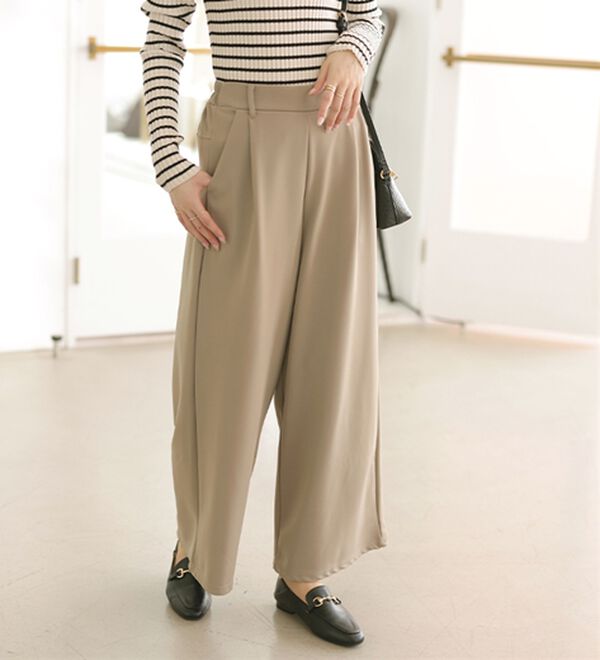 GeeRA（ジーラ）の「美脚ストレッチワイドパンツ（ワイドパンツ・ガウチョ）」｜詳細画像