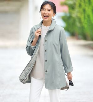 BELLUNA（ベルーナ）の「花粉対策！裏ストライプボンディングコート（ハーフコート）」｜ミント