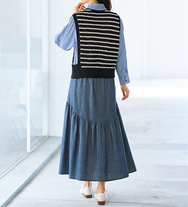 BELLUNA（ベルーナ）の「ぽわんと可愛いタック使いシャツブラウス（シャツ）」｜詳細画像