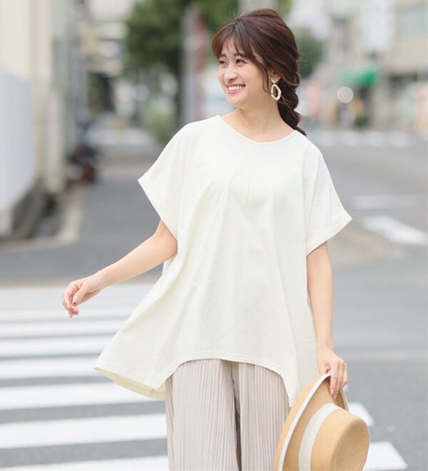 A HAPPY MARILYN（アハッピーマリリン）の「【麗シルエット】綿１００％ 変形パターンで目を惹くＡライン イレヘム チュニック（チュニック）」｜詳細画像