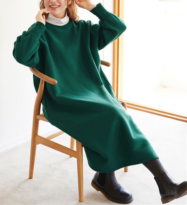 Viola e Viola（ヴィオラ エ ヴィオラ）の「あったか裏起毛ゆるワンピース（カットソーワンピース）」｜詳細画像