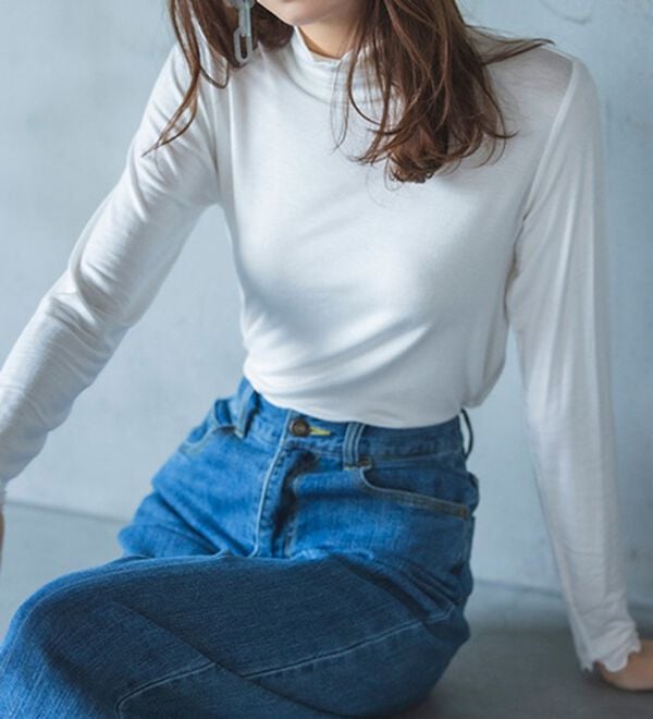RANAN（ラナン）の「シアータートルネック長袖Tシャツ（Tシャツ）」｜ホワイト