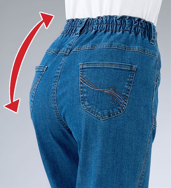 ルフラン（ルフラン）の「【３本組】配色ステッチ柔らかワイドデニム（ワイドパンツ・ガウチョ）」｜詳細画像