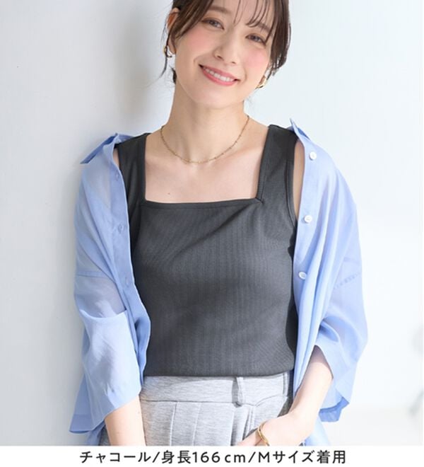 Viola e Viola（ヴィオラ エ ヴィオラ）の「保冷剤ポケット付スクエアタンクトップ（タンクトップ・キャミソール）」｜詳細画像