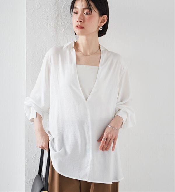 RANAN（ラナン）の「2WAYサテンスキッパーシャツ（シャツ）」｜詳細画像