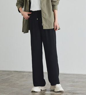 Pierrot（ピエロ）の「【接触冷感・吸水速乾】夏に快適！ウォッシャブルイージーパンツ（その他パンツ）」｜ブラック