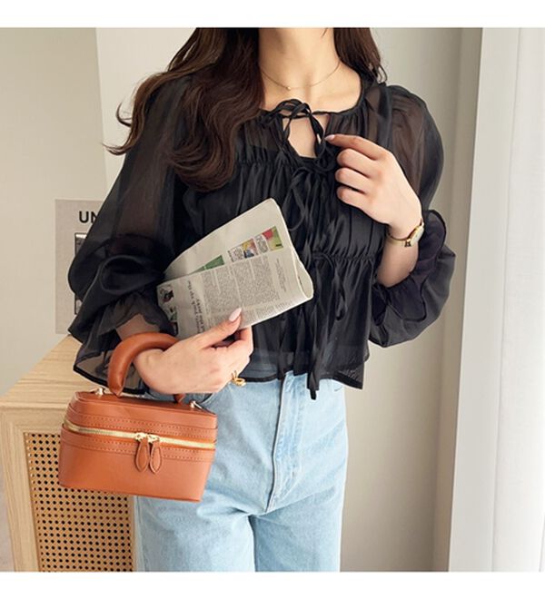 GeeRA（ジーラ）の「オーガンジーシアーブラウス（ブラウス）」｜詳細画像