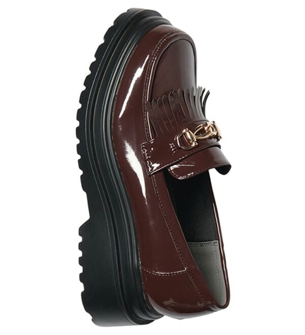 RANAN（ラナン）の「ビットデザイン厚底ローファー（ローファー）」｜ブラウンエナメル