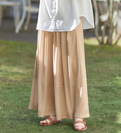 Viola e Viola（ヴィオラ エ ヴィオラ）の「【接触冷感】裏地ひんやりパンツ＜選べる２丈＞（ワイドパンツ・ガウチョ）」