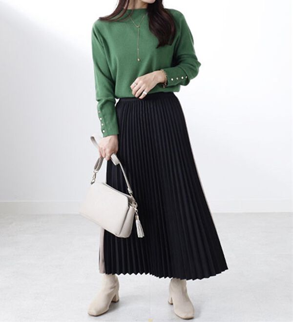 BELLUNA（ベルーナ）の「【Ｌａｇｒｉｌｕａ】配色ライン使いプリーツスカート（ロングスカート）」｜詳細画像