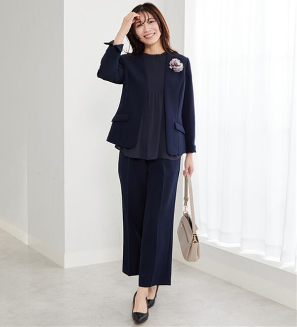 BELLUNA（ベルーナ）の「【新色追加】〈セレモニースタイル〉細プリーツデザインブラウス（ブラウス）」｜詳細画像