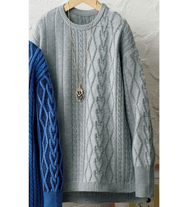 ルフラン（ルフラン）の「ケーブルニットチュニック（チュニック）」｜グレー系