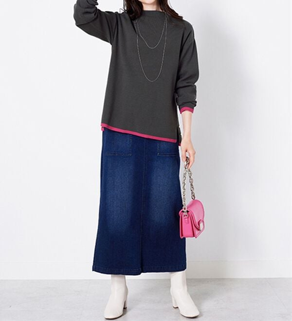 BELLUNA（ベルーナ）の「金ボタン使い配色ニットプルオーバー（ニット・セーター）」｜詳細画像