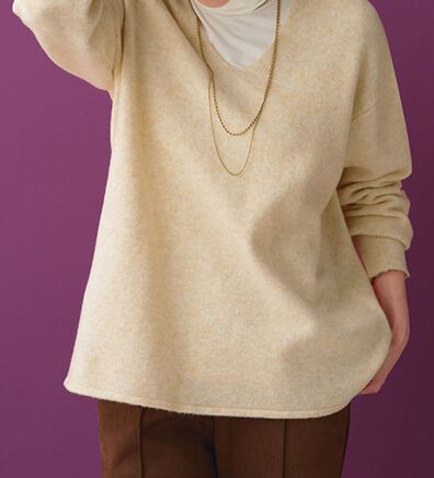 BELLUNA（ベルーナ）の「インナーに合わせるウール入りニットプルオーバー（ニット・セーター）」