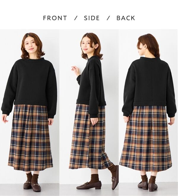 Viola e Viola（ヴィオラ エ ヴィオラ）の「楽ちんコーデドッキングワンピ（ドッキングワンピース）」｜詳細画像